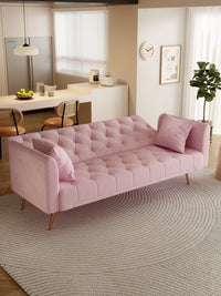 Classic Velvet Tufted Convertible Loveseat Sofa Bed USA