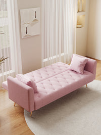 Classic Velvet Tufted Convertible Loveseat Sofa Bed USA