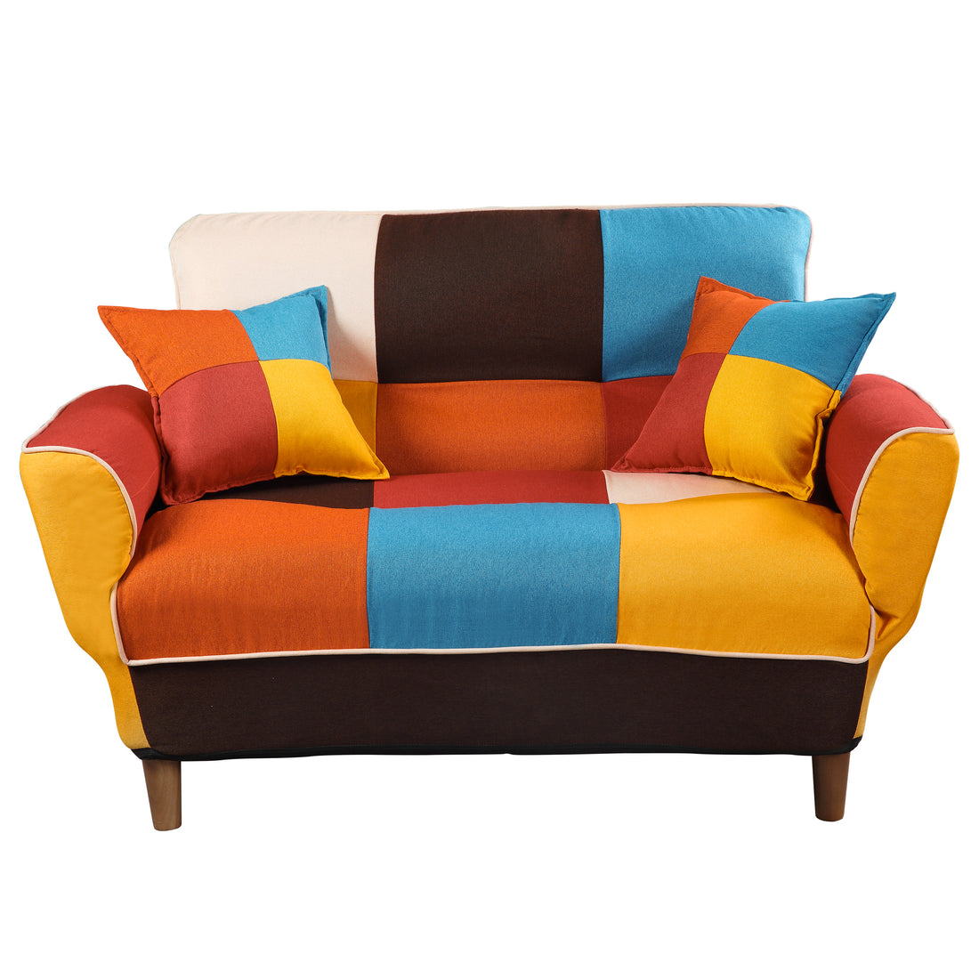 Comfortable Multi-Color Sofa Bed with Solid Wood Legs USA