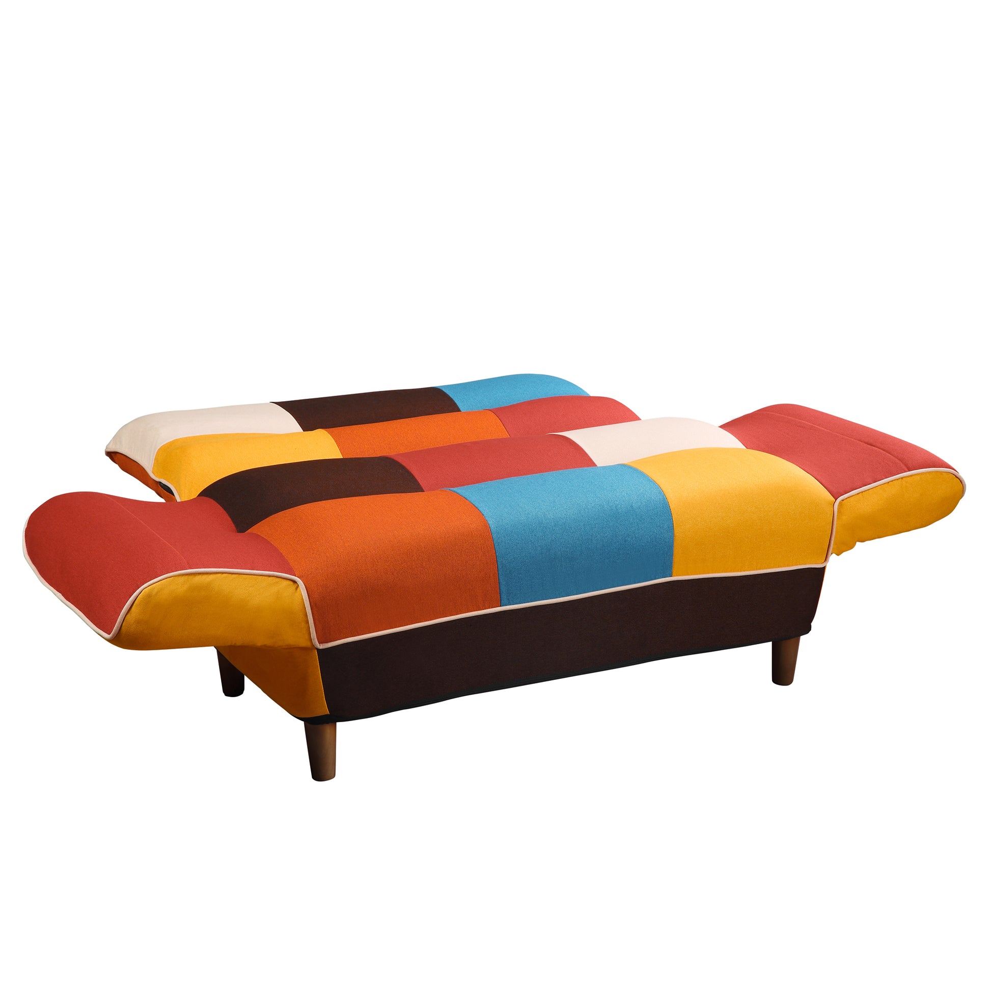 Comfortable Multi-Color Sofa Bed with Solid Wood Legs USA