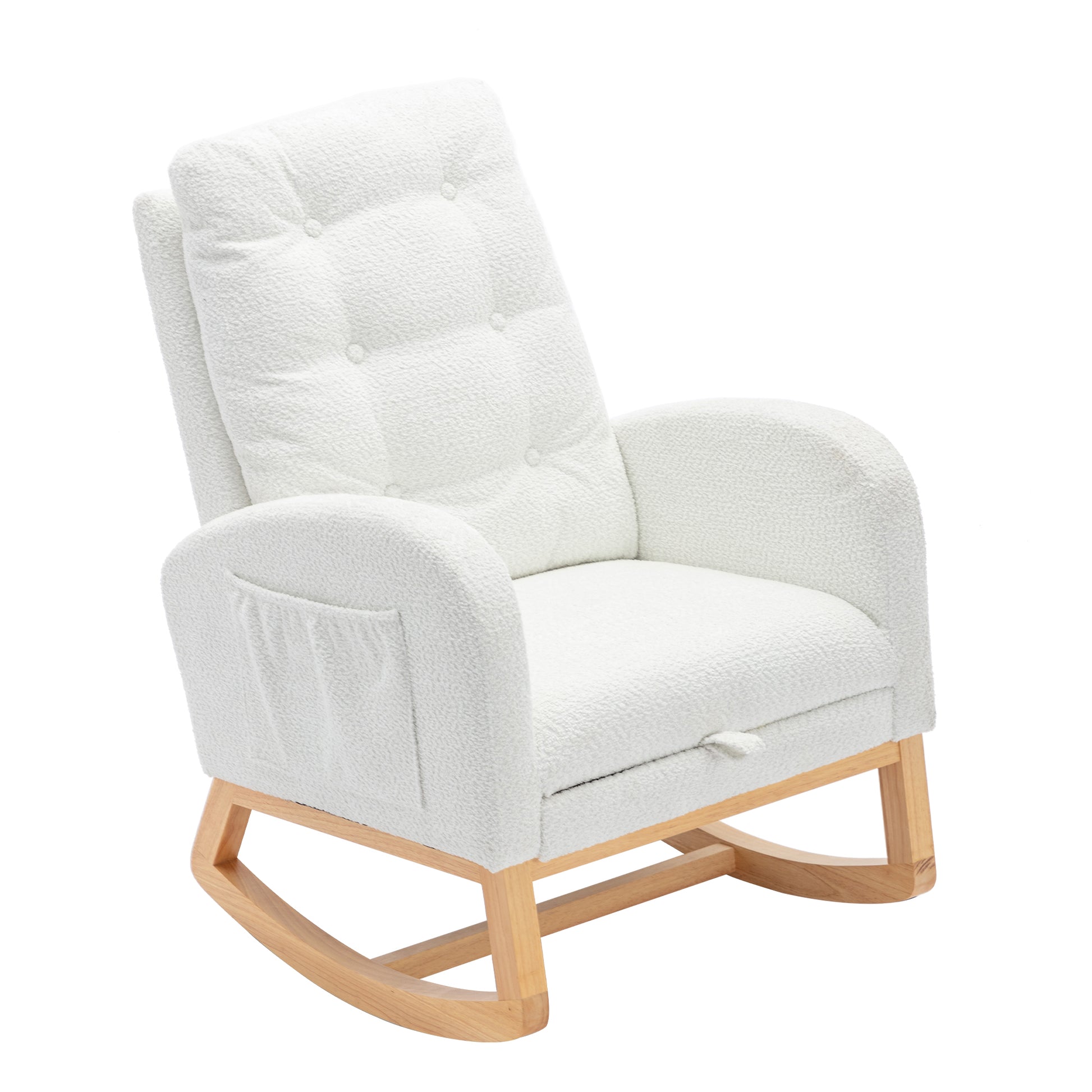 Comfortable Plush Glider Rocking Chair with Footrest USA