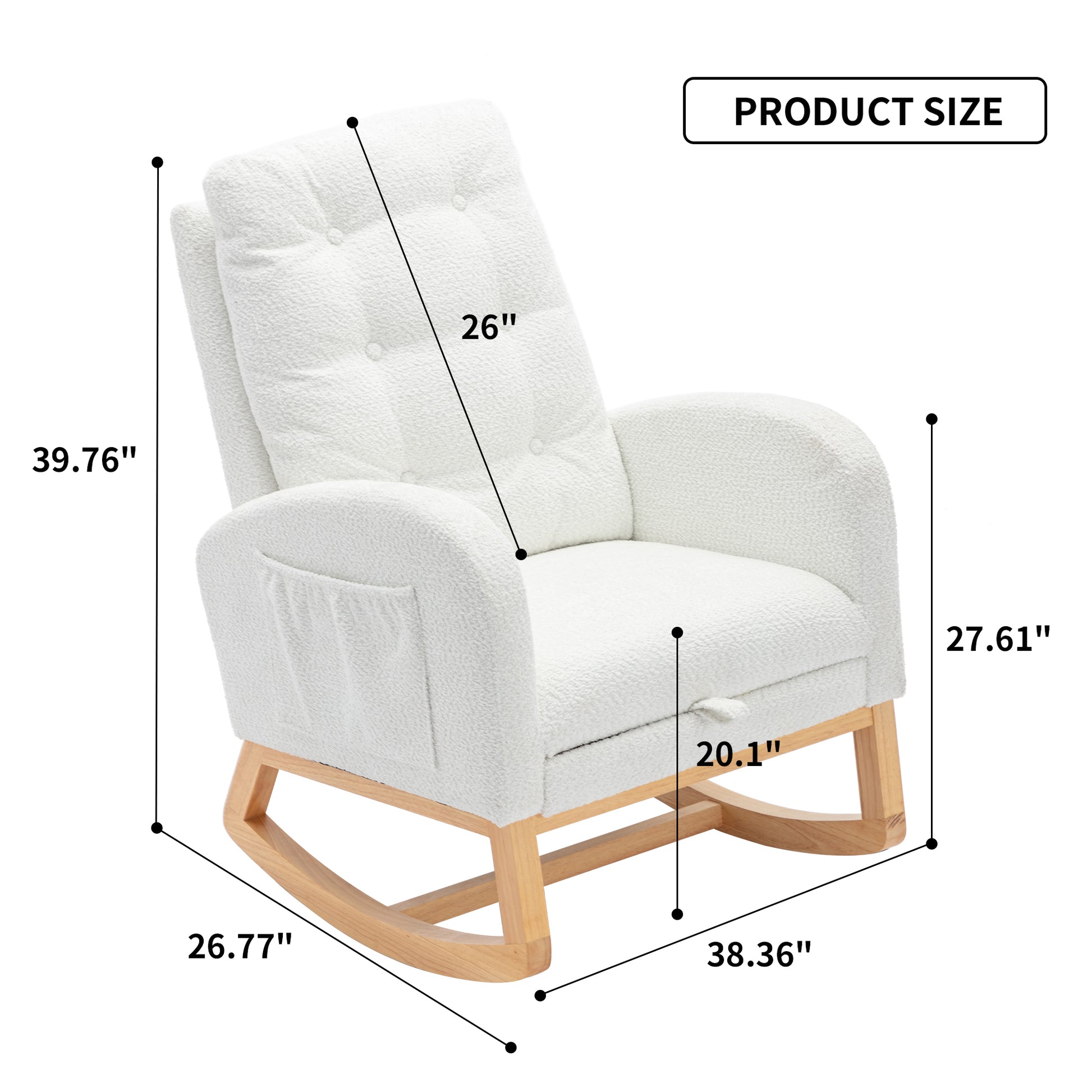 Comfortable Plush Glider Rocking Chair with Footrest USA