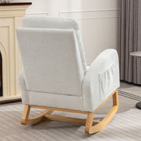 Comfortable Plush Glider Rocking Chair with Footrest USA