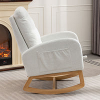 Comfortable Plush Glider Rocking Chair with Footrest USA