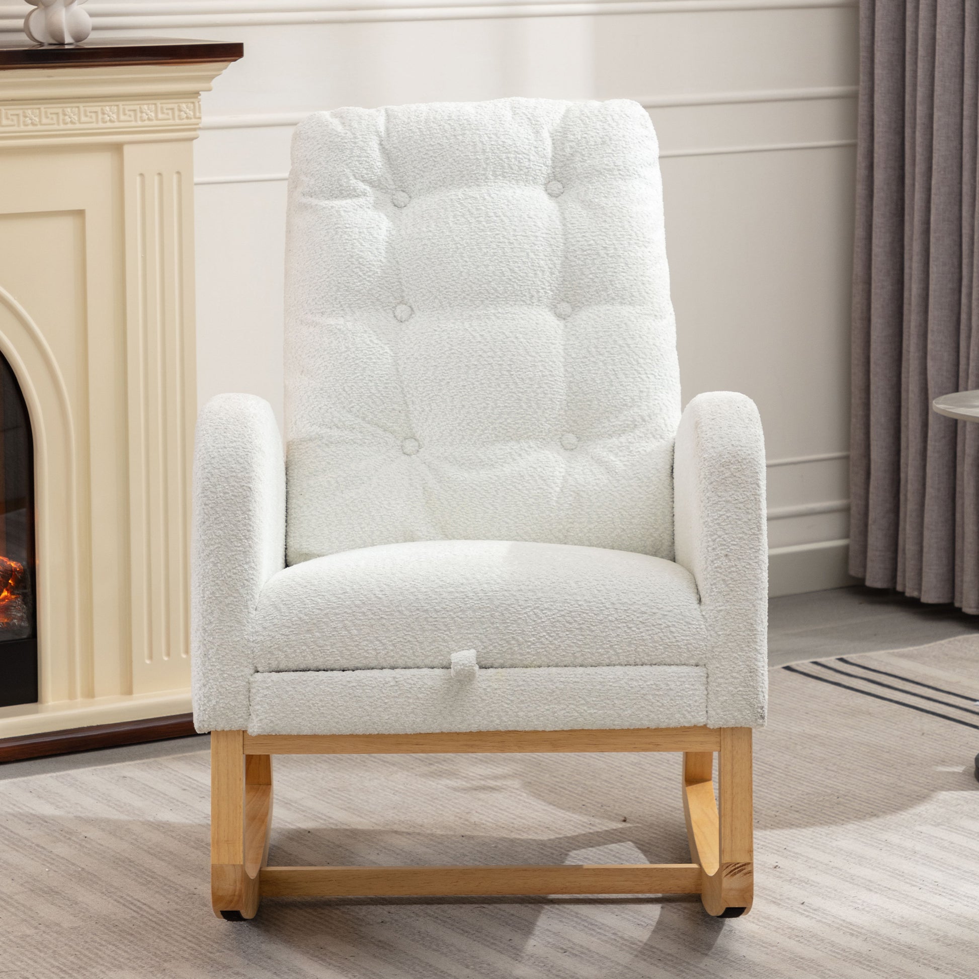 Comfortable Plush Glider Rocking Chair with Footrest USA