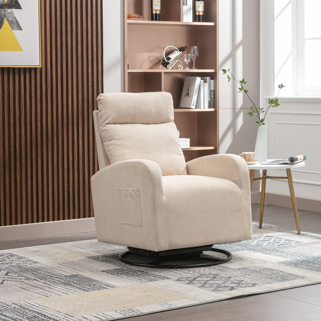 Comfortable Upholstered Swivel Glider Rocking Chair for Nursery USA