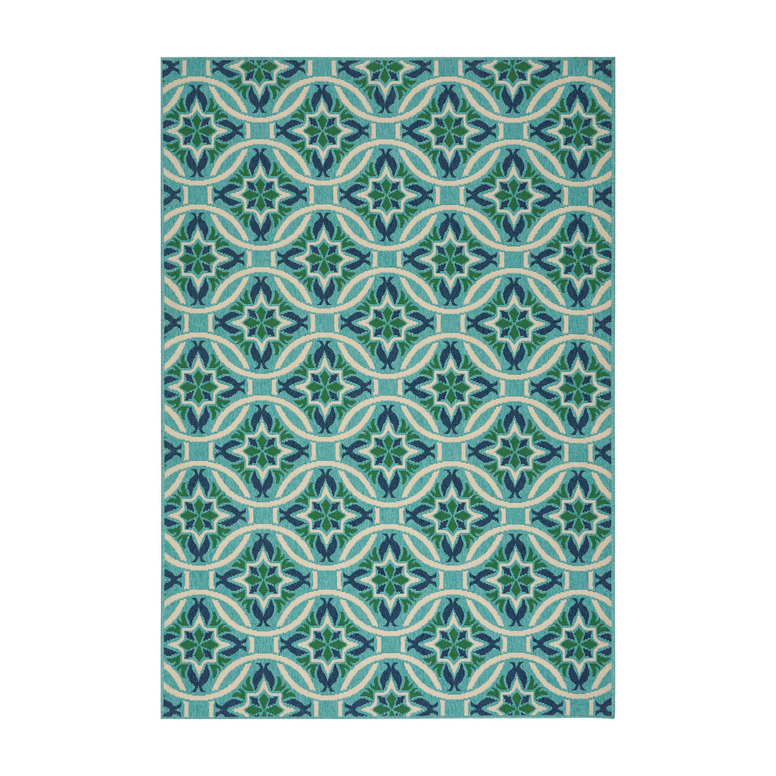 Cozy Luxury Boho Teal Area Rug with Moroccan Lattice Design USA