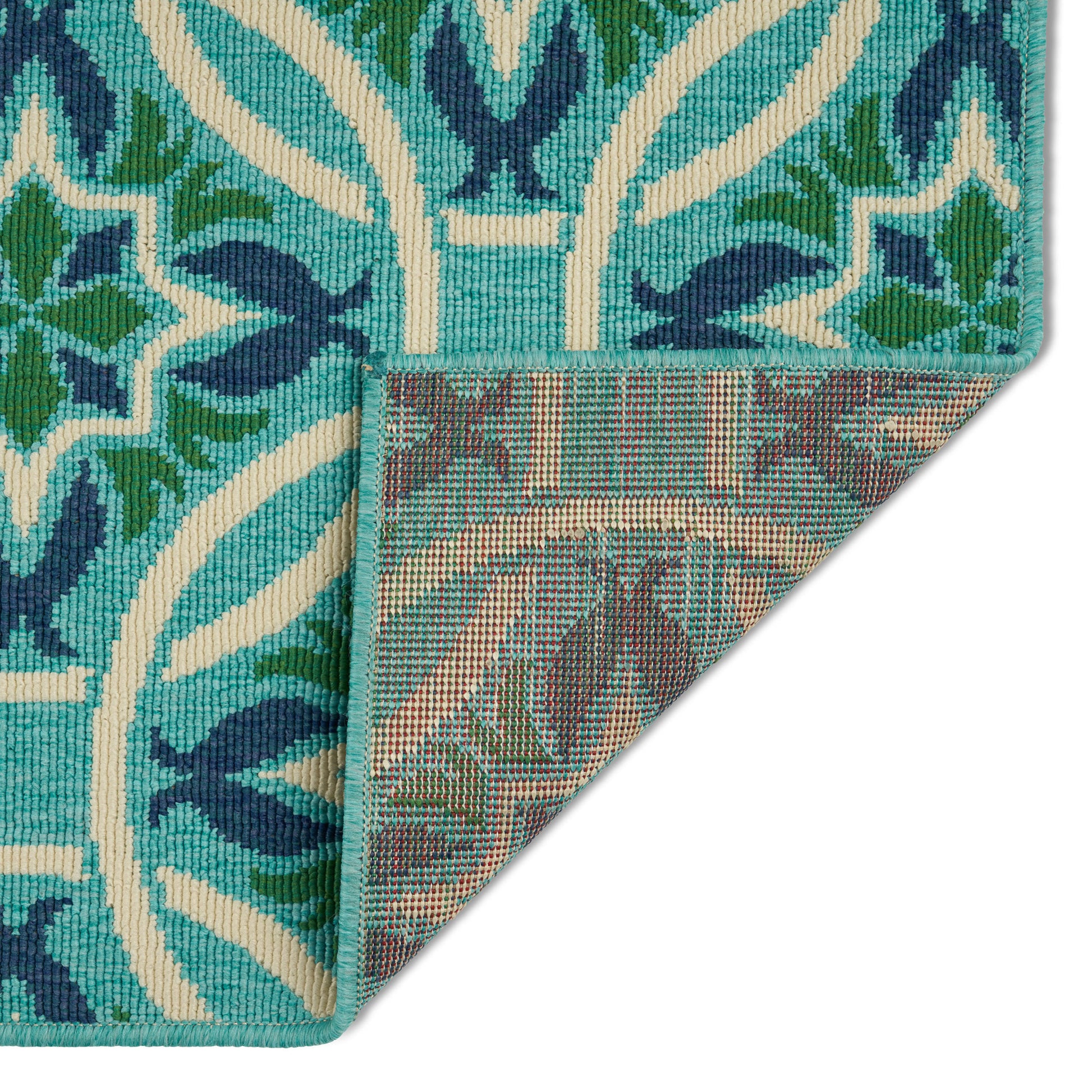 Cozy Luxury Boho Teal Area Rug with Moroccan Lattice Design USA