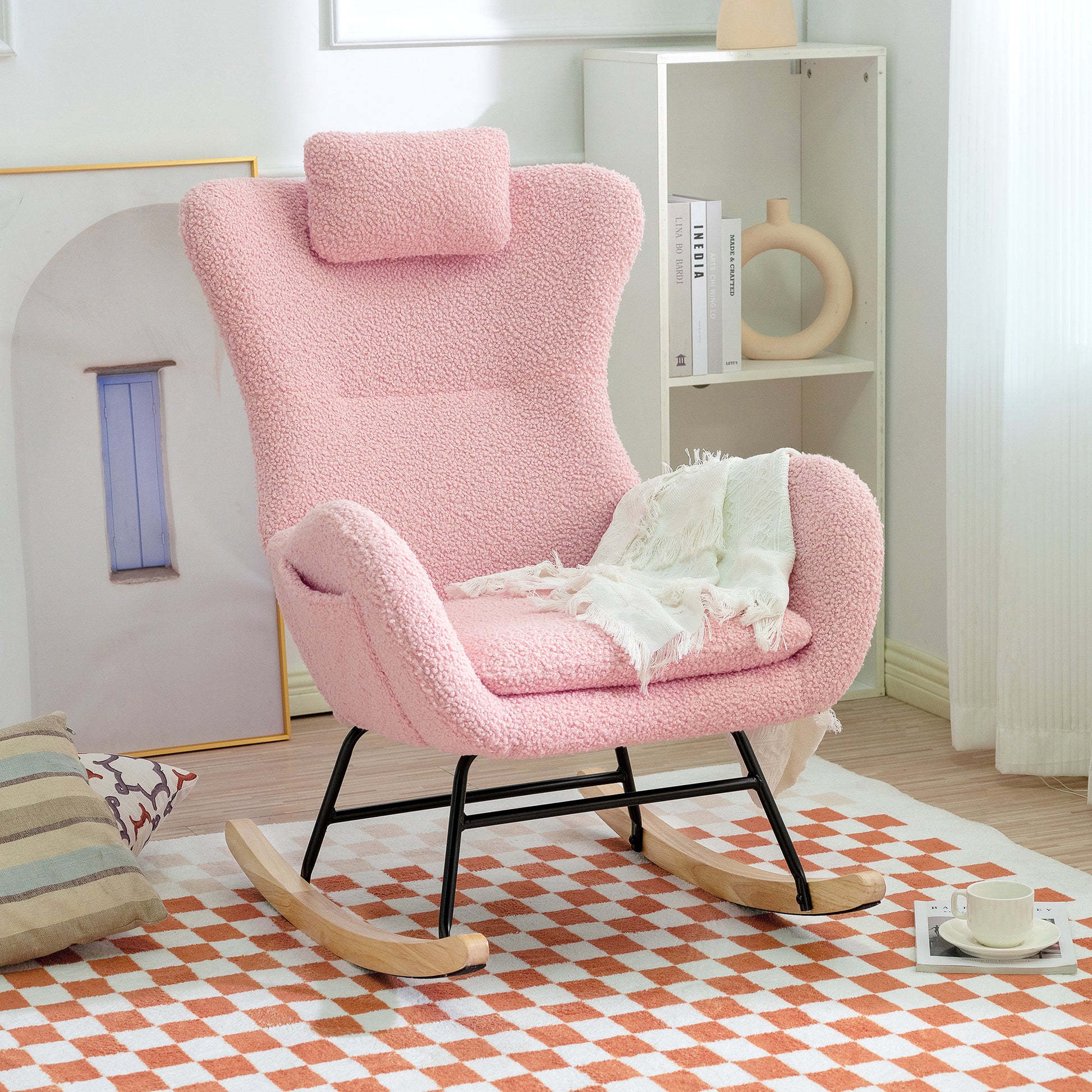 Cozy Upholstered Rocking Chair for Modern Living Space USA