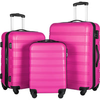 Delightful Trio Hardside Spinner Luggage Set - 3 Piece Pink Suitcases USA