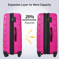 Delightful Trio Hardside Spinner Luggage Set - 3 Piece Pink Suitcases USA