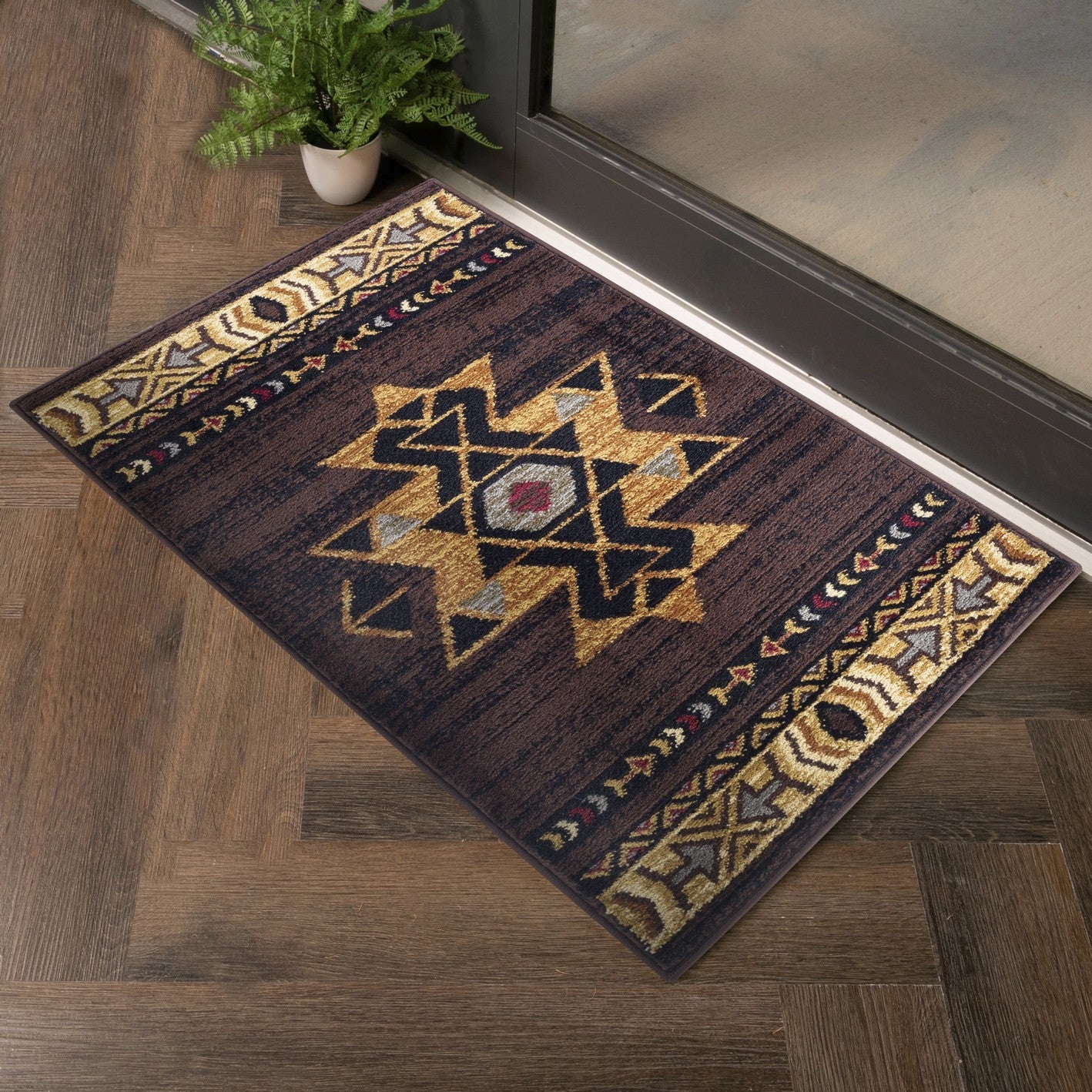 Durable Coir Fiber Entrance Mat Vibrant Boho-Inspired Pattern USA