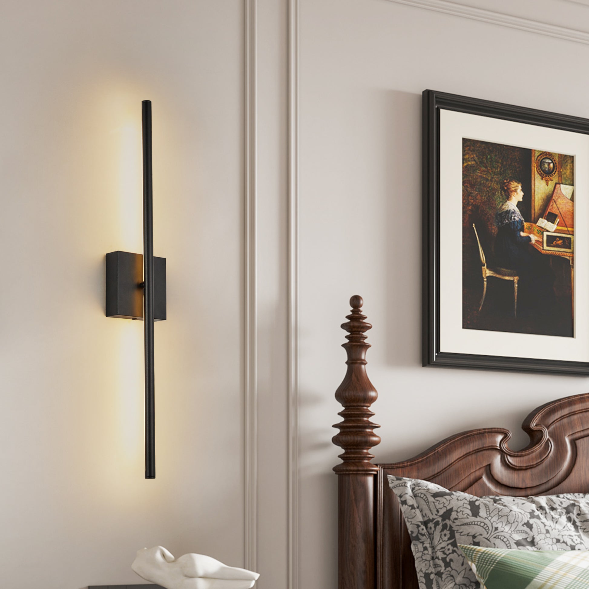 Elegant 28-Inch Modern LED Wall Sconce Duo USA