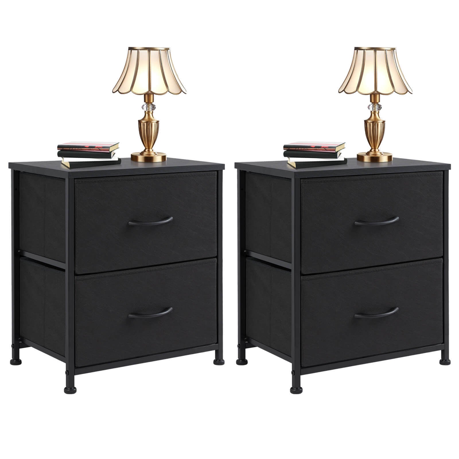 Elegant 3-Drawer Dresser with Metal Frame and Wood Top in Black USA