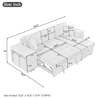 Elegant 3-Piece Gray Sectional Sofa with Chaise and Storage Ottoman USA