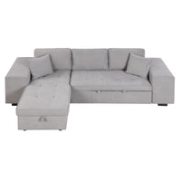 Elegant 3-Piece Gray Sectional Sofa with Chaise and Storage Ottoman USA