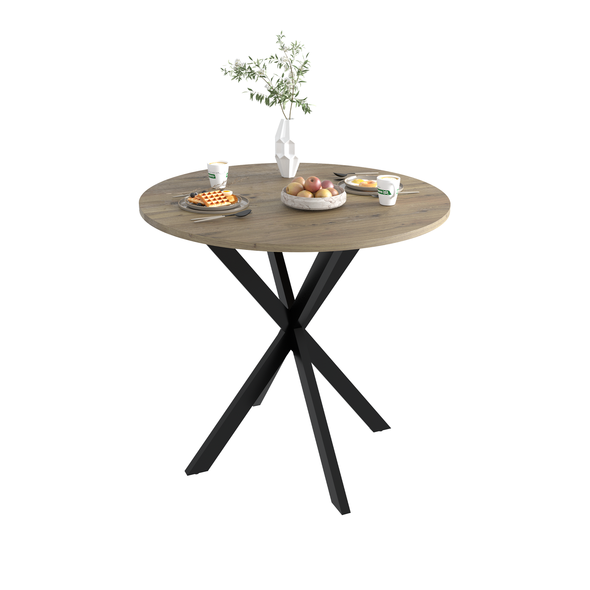 Elegant 31.5-Inch Round Glass Dining Table with Metal Legs for 2-4 People USA