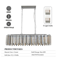 Elegant 39-Inch Modern Crystal Rectangular Pendant Chandelier USA