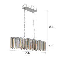 Elegant 39-Inch Modern Crystal Rectangular Pendant Chandelier USA