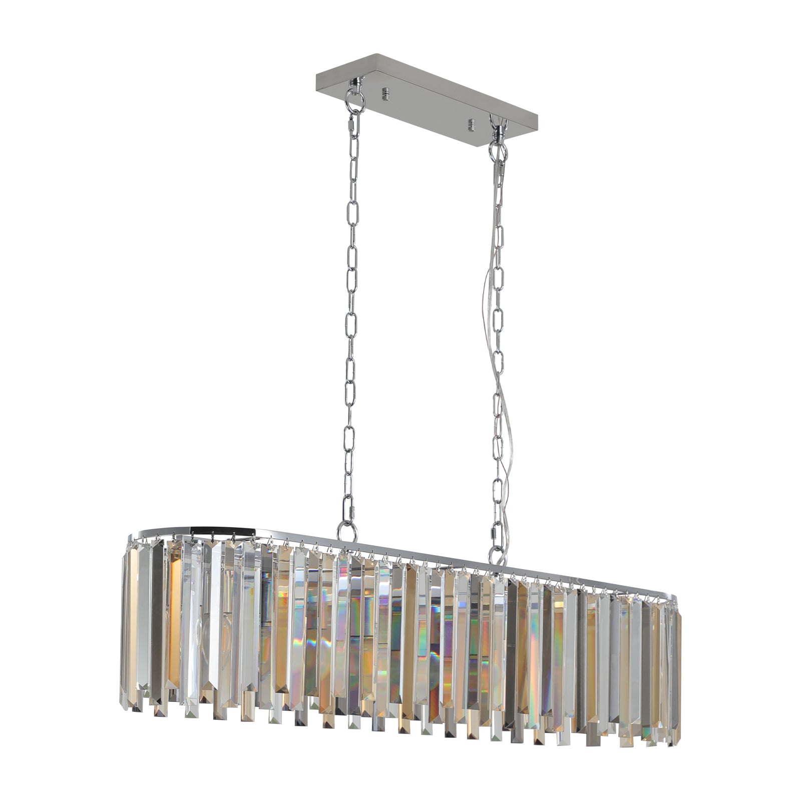 Elegant 39-Inch Modern Crystal Rectangular Pendant Chandelier USA