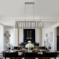 Elegant 39-Inch Modern Crystal Rectangular Pendant Chandelier USA