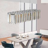 Elegant 39-Inch Modern Crystal Rectangular Pendant Chandelier USA