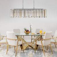 Elegant 39-Inch Modern Crystal Rectangular Pendant Chandelier USA