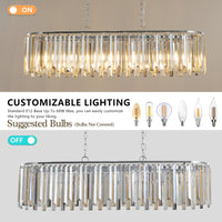 Elegant 39-Inch Modern Crystal Rectangular Pendant Chandelier USA