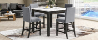 Elegant 5-Piece Marble-Top Counter Height Dining Set USA