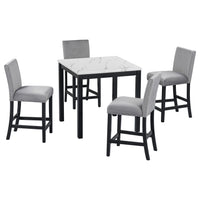 Elegant 5-Piece Marble-Top Counter Height Dining Set USA