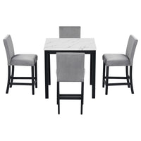 Elegant 5-Piece Marble-Top Counter Height Dining Set USA