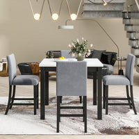 Elegant 5-Piece Marble-Top Counter Height Dining Set USA