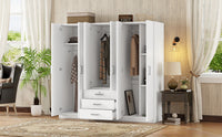 Elegant 6-Door Wooden Wardrobe Storage System for Bedroom USA