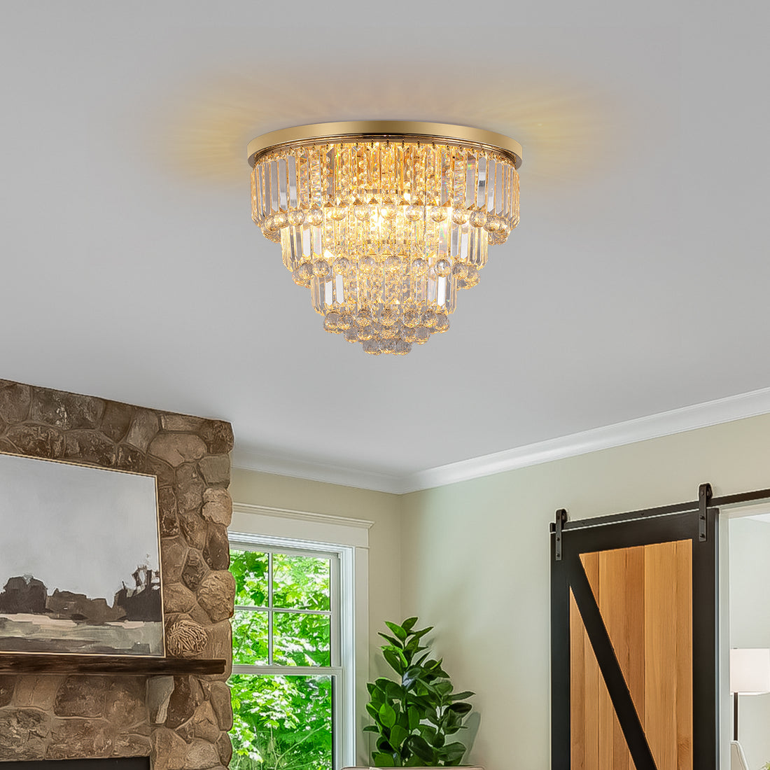 Elegant 6-Light Crystal Chandelier with Gold Finish USA