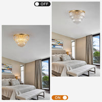 Elegant 6-Light Crystal Chandelier with Gold Finish USA