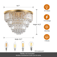 Elegant 6-Light Crystal Chandelier with Gold Finish USA