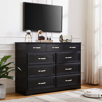 Elegant 9-Drawer Dresser in Dark Espresso Finish USA