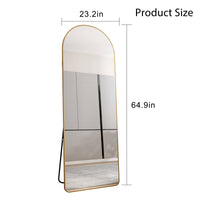 Elegant Arched Aluminum Alloy Floor Mirror - Gold 65 x 23 USA