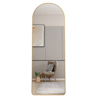 Elegant Arched Aluminum Alloy Floor Mirror - Gold 65 x 23 USA