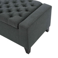 Elegant Black Leather Upholstered Storage Bench