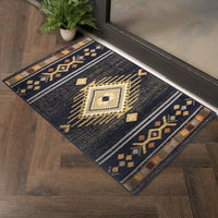 Elegant Contemporary Black and Gold Area Rug USA