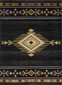 Elegant Contemporary Black and Gold Area Rug USA