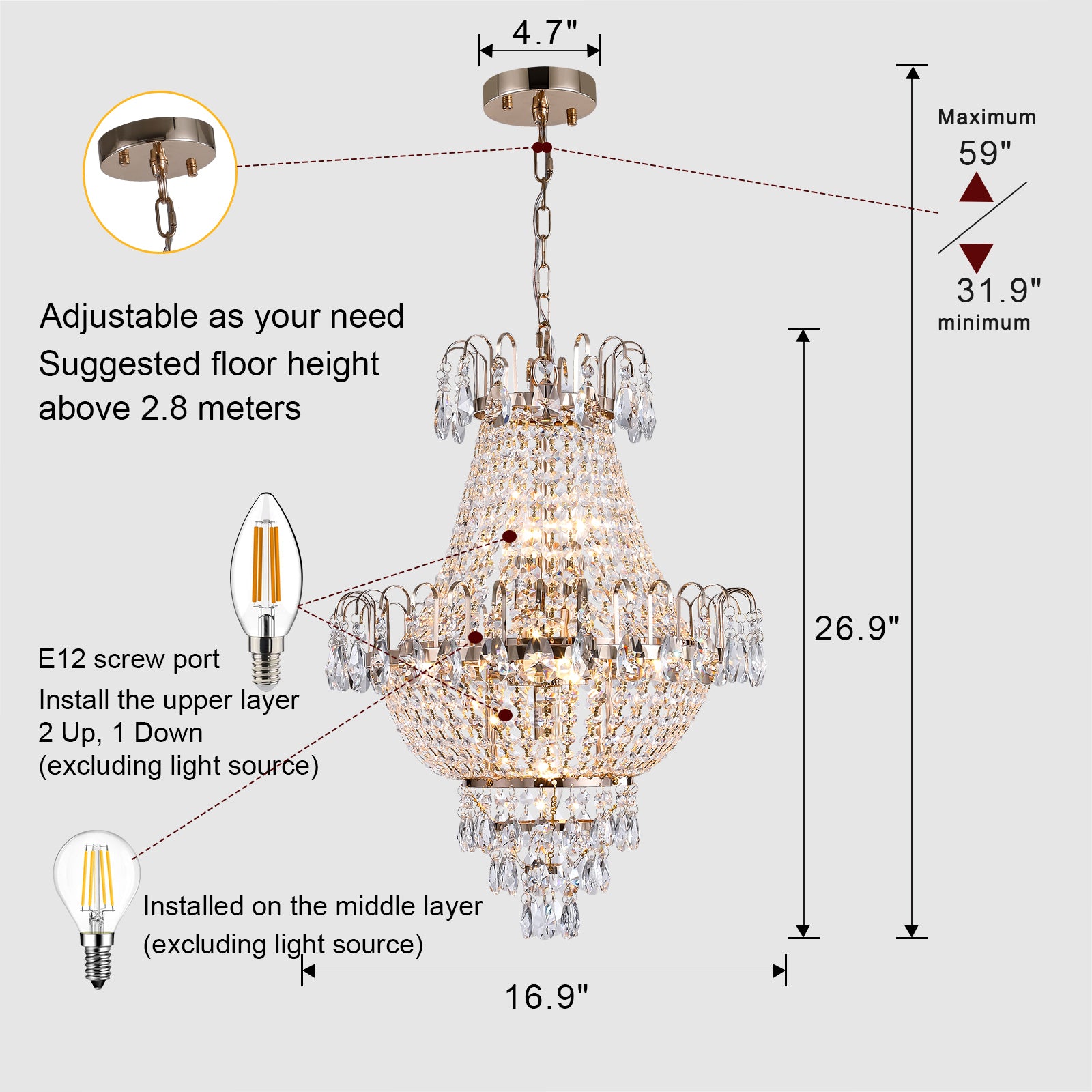 Elegant Contemporary Chandelier for Luxurious Living USA