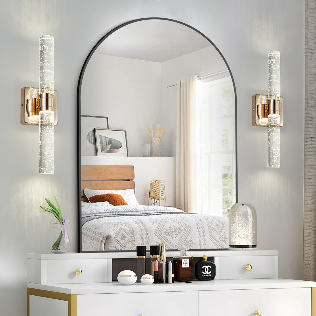 Elegant Contemporary Crystal Wall Sconce Lighting USA