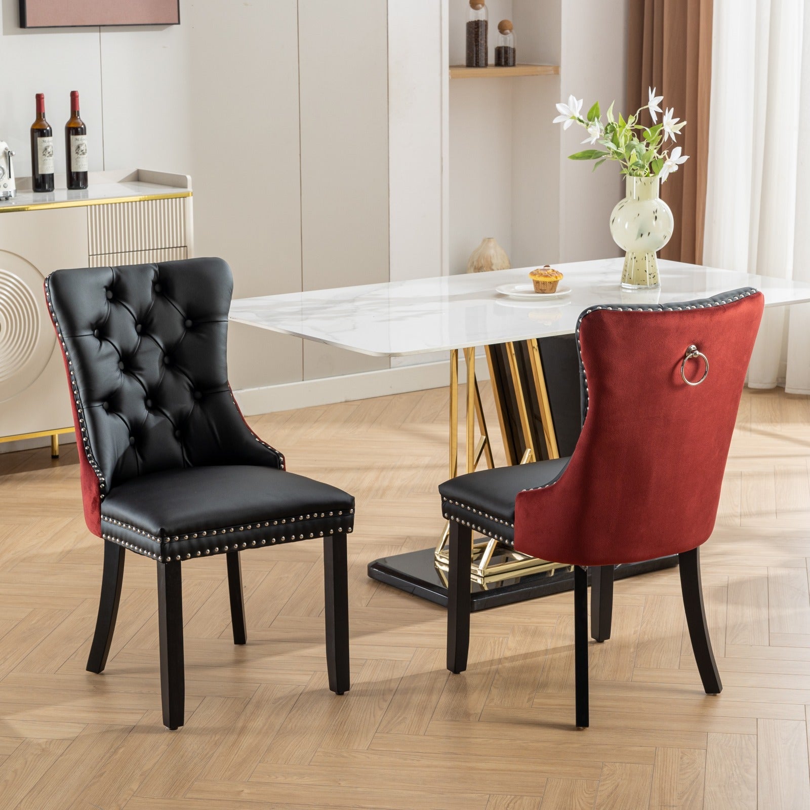 Elegant Contemporary Tufted Dining Chairs Set of 2 USA