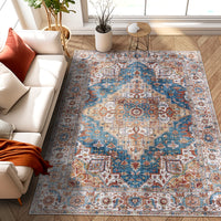 Elegant Distressed Vintage Bohemian Area Rug USA