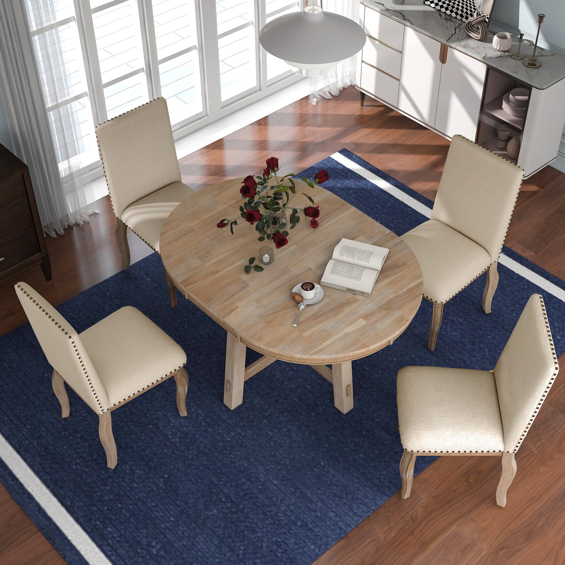 Elegant Farmhouse Dining Room Set with Extendable Table USA