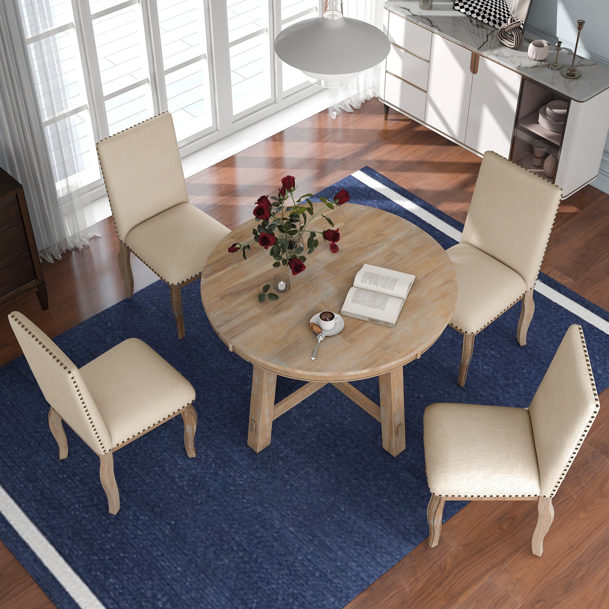 Elegant Farmhouse Dining Room Set with Extendable Table USA