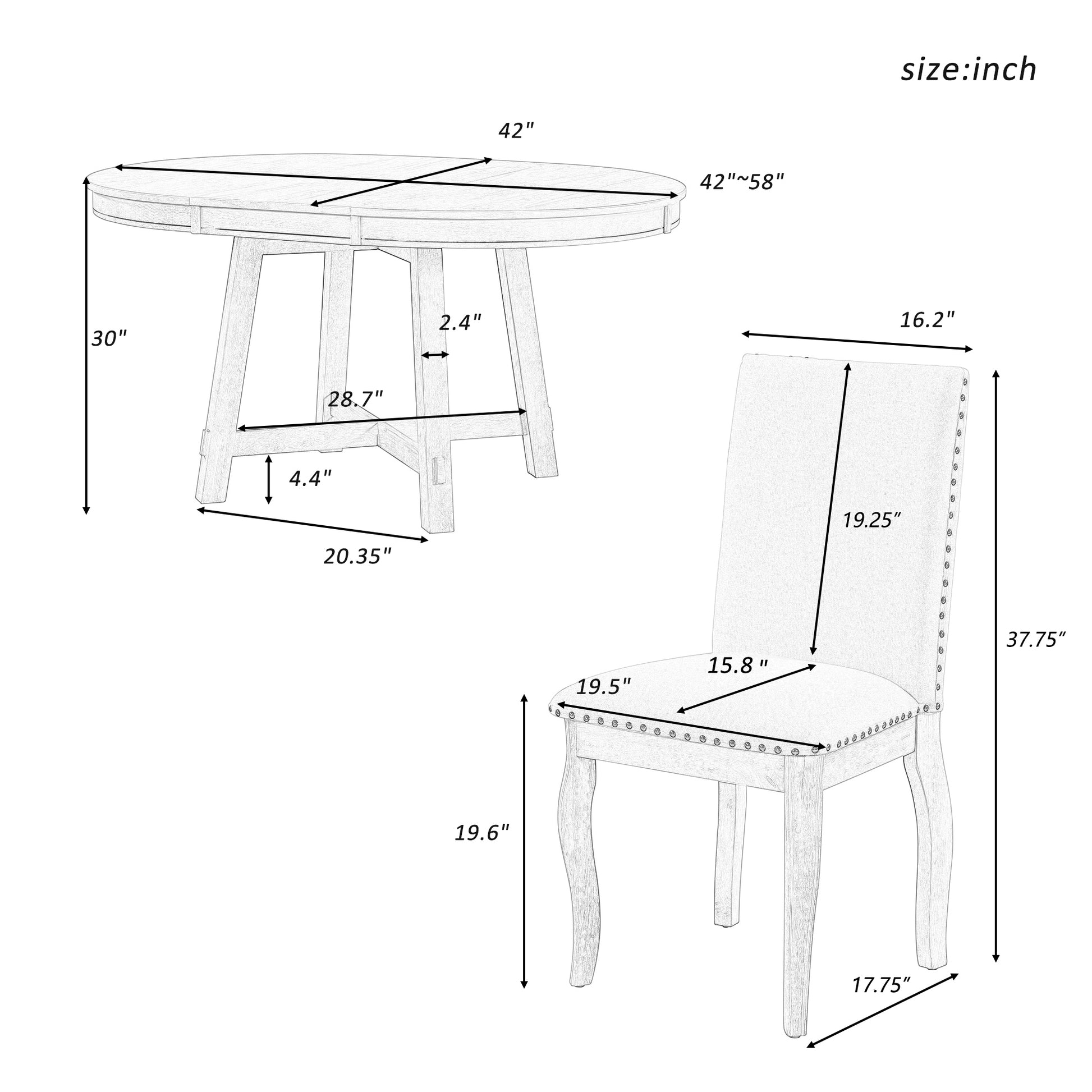 Elegant Farmhouse Dining Room Set with Extendable Table USA