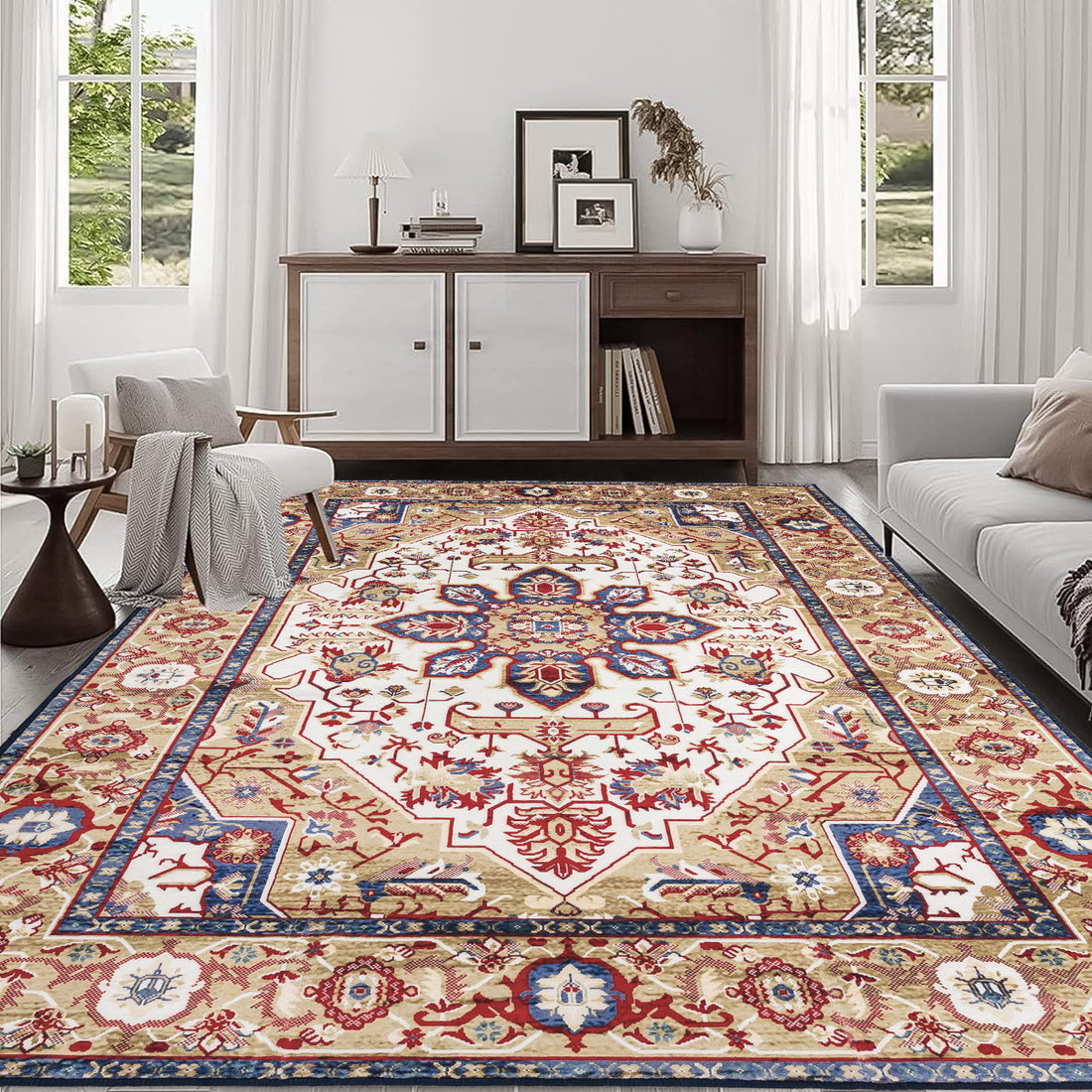 Elegant Floral Patterned Area Rug for Living Room USA